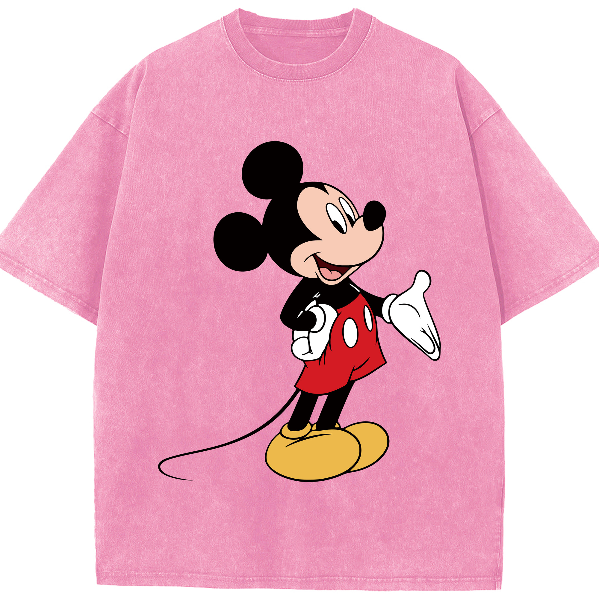 （画像用） ミッキーマウス Mickey Mouse 綿100% ヴィンテージ風 半袖Tシャツ（フロントプリント）